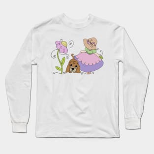 Mädchen mit Hund Long Sleeve T-Shirt